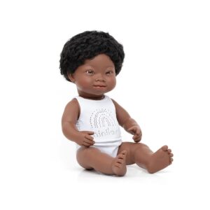 Muñeca africana con Síndrome de Down de 38 cm de Miniland