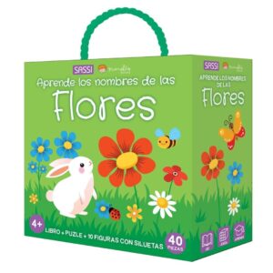 LIBRO + PUZZLE APRENDE LOS NOMBRES DE LAS FLORES DE SASSI